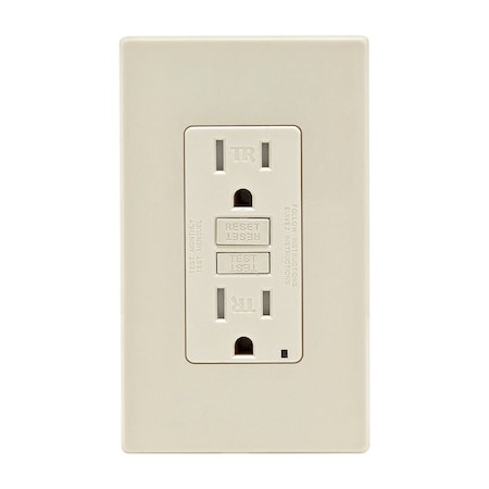 Leviton Leviton 15 amps 125 V Light Almond Outlet/Wallplate 5-15R 1 pk C36-GFTR1-0PT